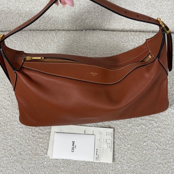 Authentic Celine Medium Romy Tan Supple Calfskin Gold Hardware - Picture 11 of 14